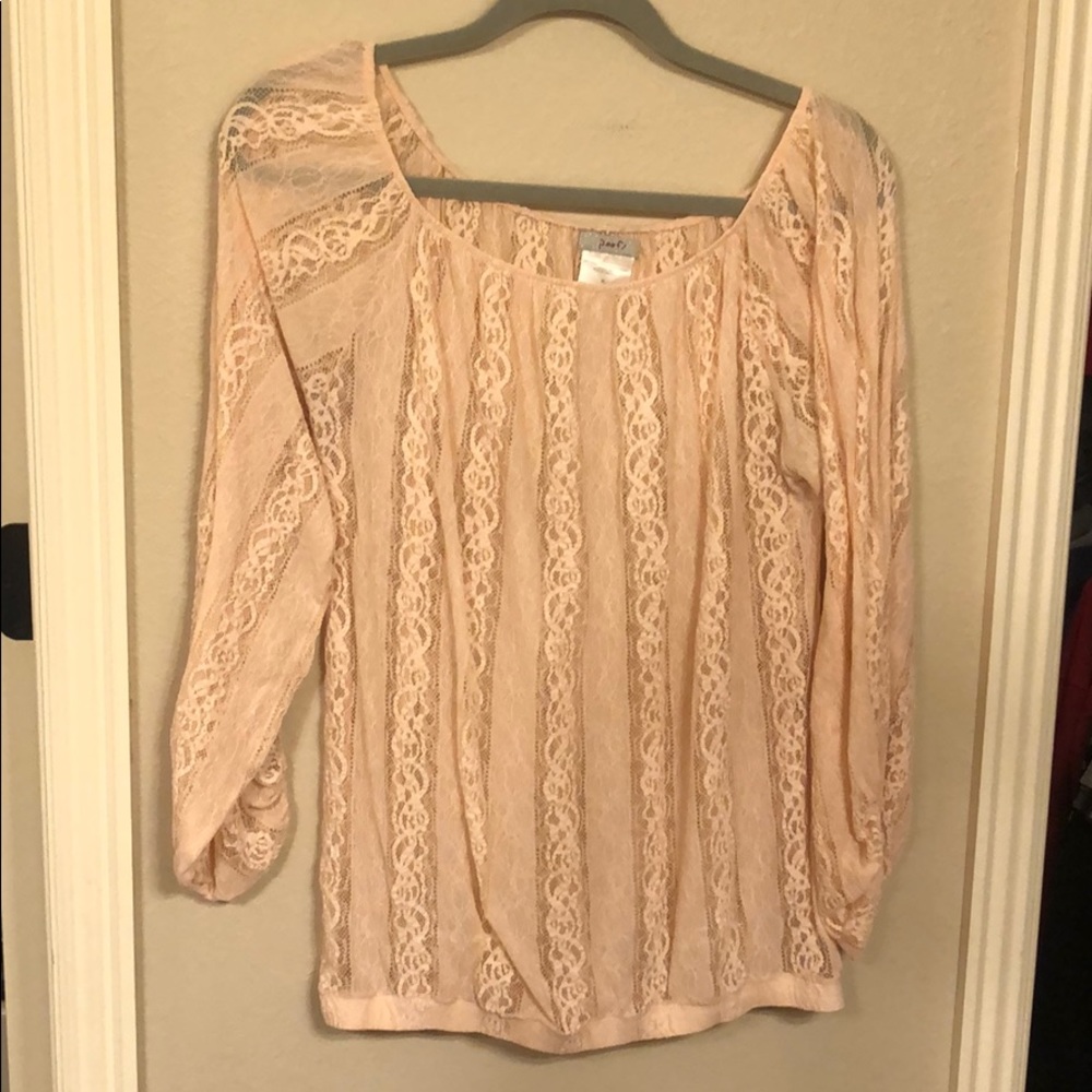 Pink lace blouse